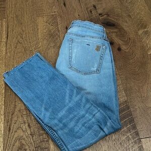 JET John Eshaya Woman’s Light Blue Ripped Crop Jeans Size 4